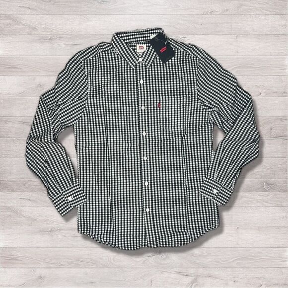 NWT Levi’s checkered plaid button front shirt size Small - Picture 2 of 5